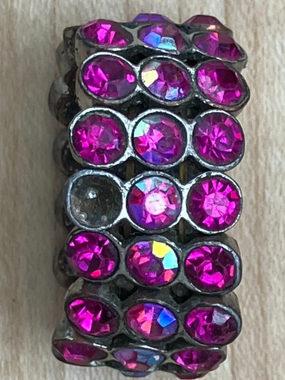 ✨ Y2K Retro Fuchsia Rhinestone Statement Stretch Ring ✨